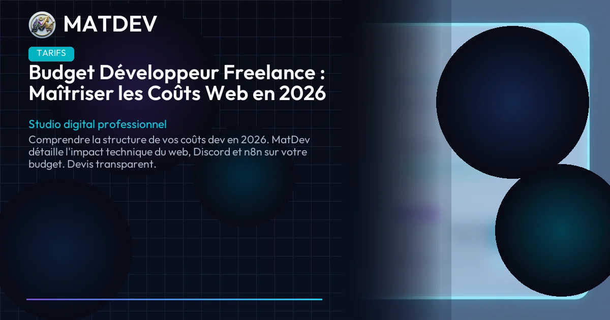 Budget Développeur Freelance : Maîtriser les Coûts Web en 2026 | MatDev