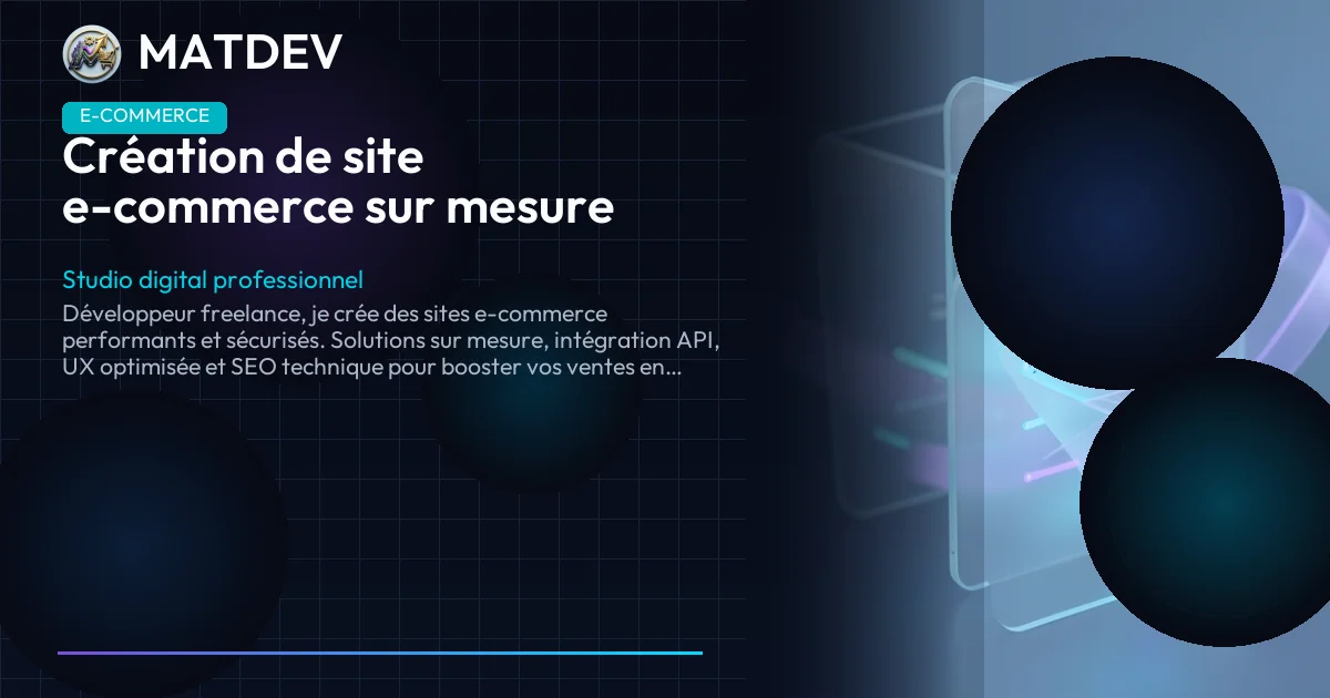 Création de site e-commerce sur mesure | MatDev