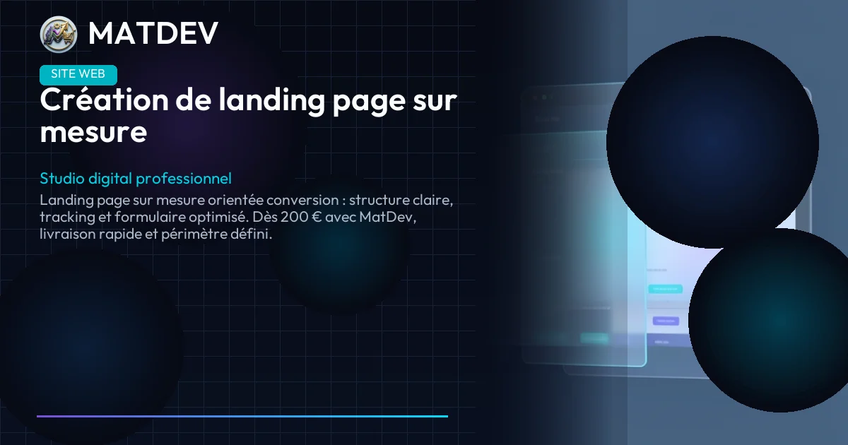 Création de landing page sur mesure | MatDev