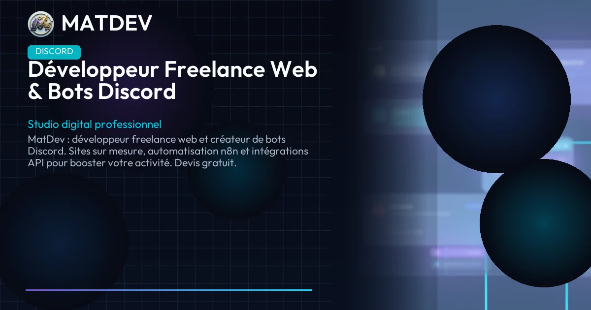 Développeur Freelance Web & Bots Discord | MatDev