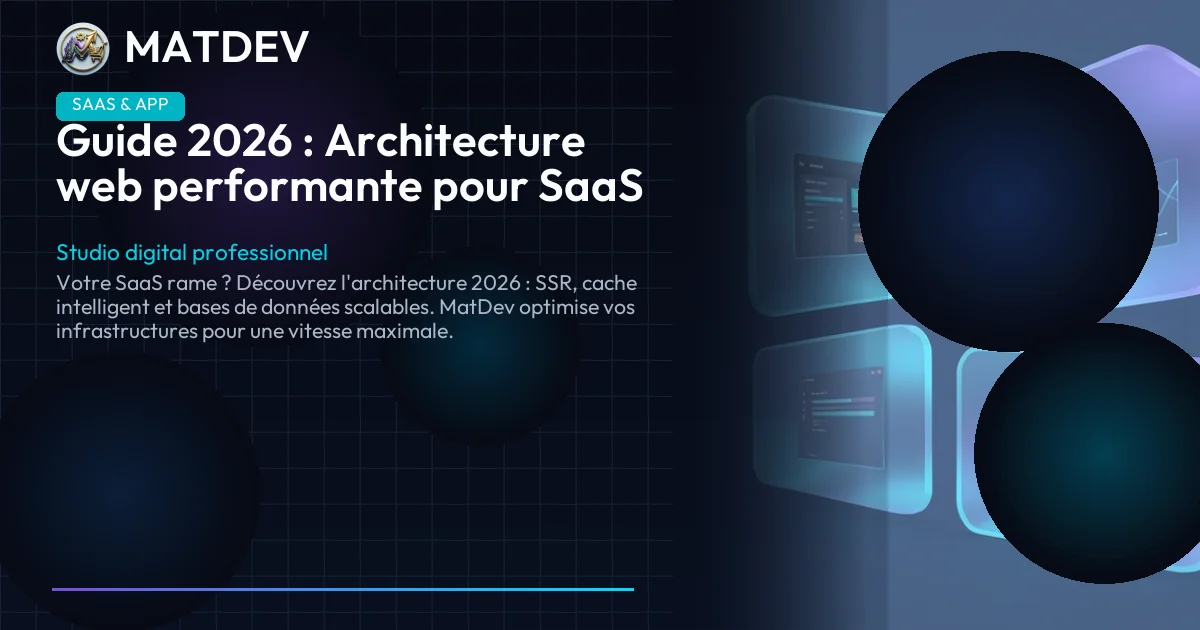Guide 2026 : Architecture web performante pour SaaS | MatDev