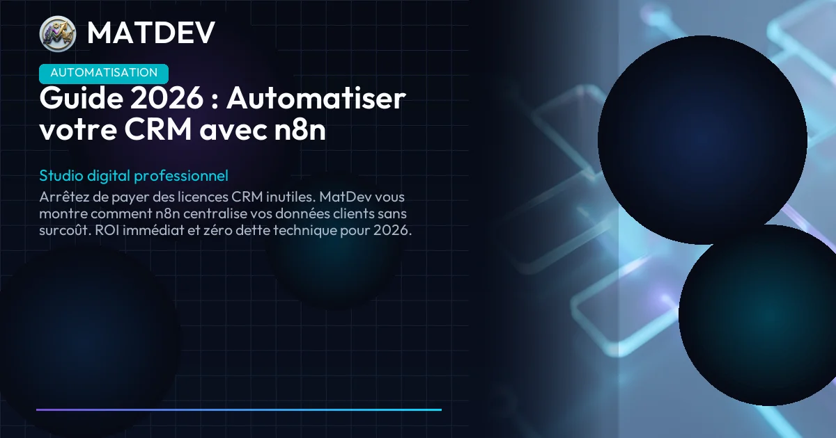 Guide 2026 : Automatiser votre CRM avec n8n | MatDev