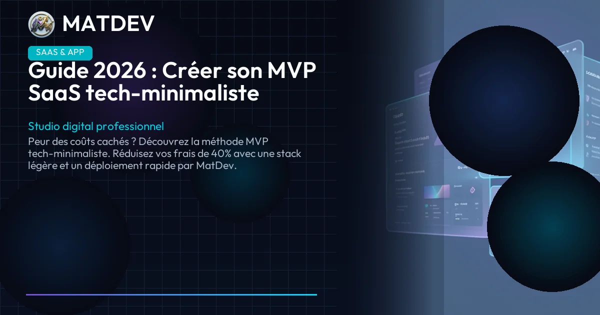 Guide 2026 : Créer son MVP SaaS tech-minimaliste | MatDev