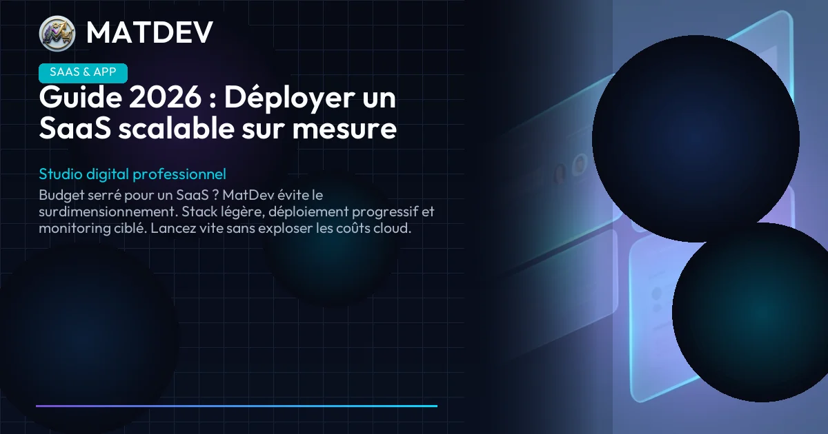 Guide 2026 : Déployer un SaaS scalable sur mesure | MatDev