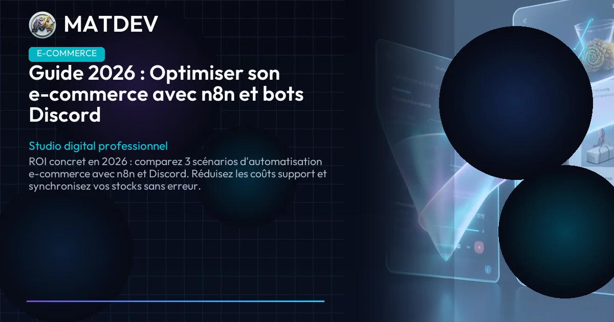 Guide 2026 : Optimiser son e-commerce avec n8n et bots Discord | MatDev