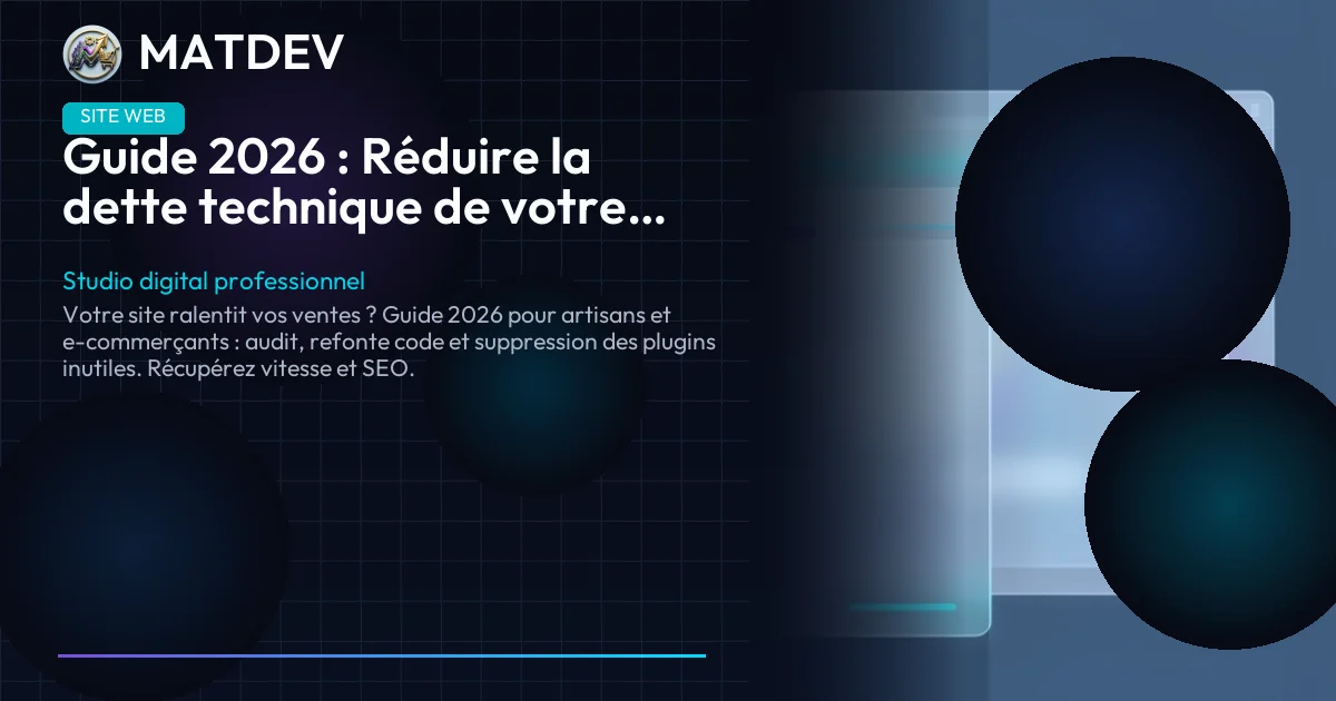 Guide 2026 : Réduire la dette technique de votre site web | MatDev
