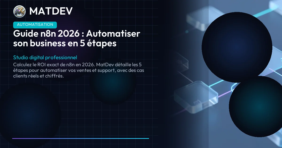 Guide n8n 2026 : Automatiser son business en 5 étapes | MatDev