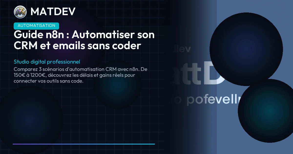Guide n8n : Automatiser son CRM et emails sans coder | MatDev