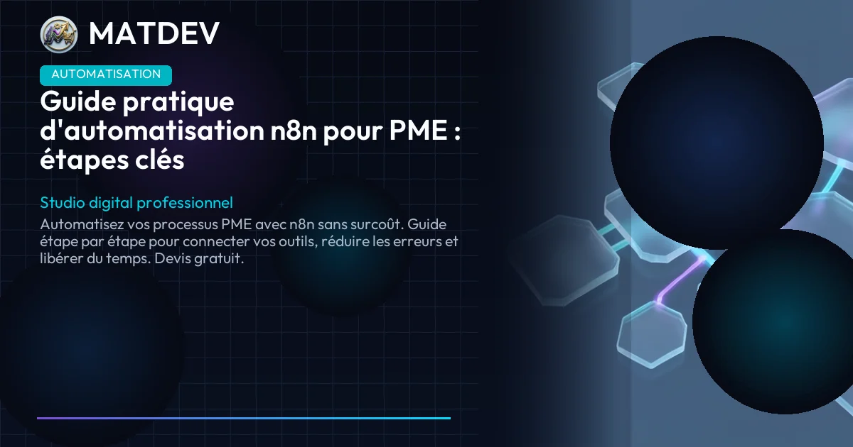 Guide pratique d'automatisation n8n pour PME : étapes clés | MatDev