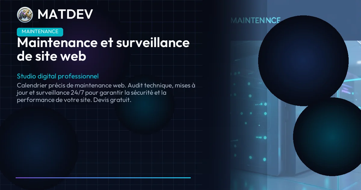 Maintenance et surveillance de site web | MatDev