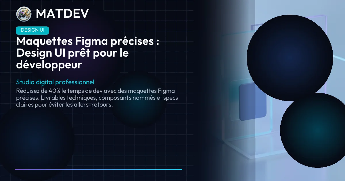 Maquettes Figma précises : Design UI prêt pour le développeur | MatDev